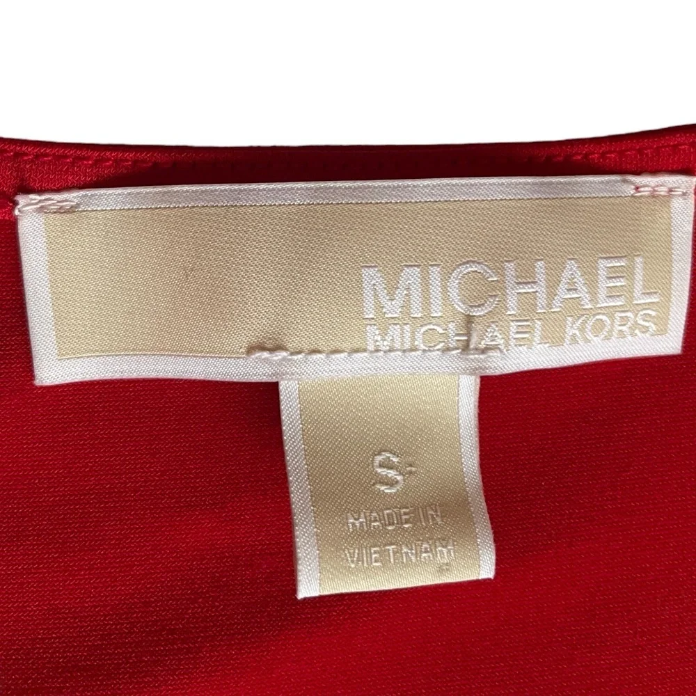 MICHAEL KORS Red Sleeveless Blouse sz S Business Casual Minimalist Workwear